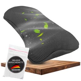 Подушка для ванни з сіткою для прання - Максимальний комфорт та релаксація з Air Mesh технологією. Подушка для ванни з 4 міцними присосками. Підтримка шиї/голови (Сірий)