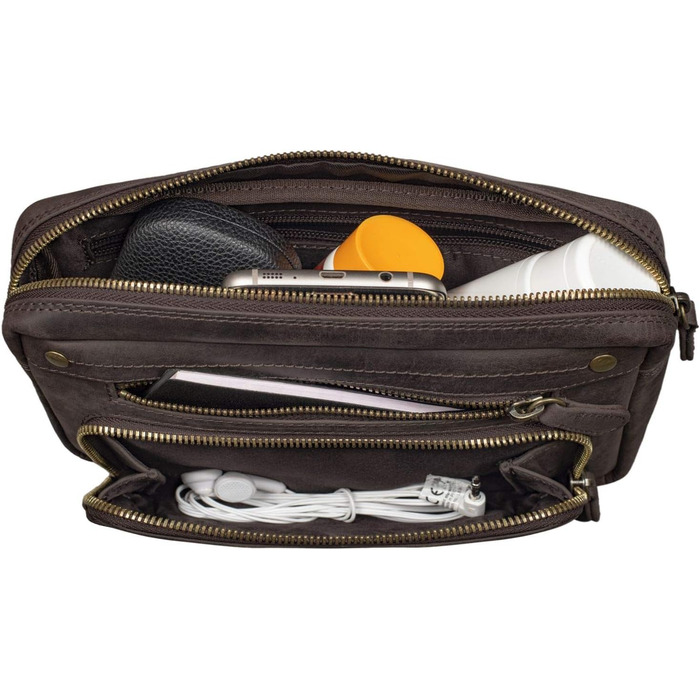 STILORD Поясна сумка на пояс з натуральної шкіри Vintage для чоловіків, жінок та дітей. Сумка через плече, на пояс. Підходить для занять спортом, фестивалів, подорожей. Колір: темно-коричневий