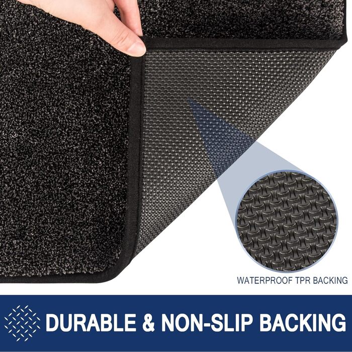 Килимок для дому 50 x 80 см, антиковзаючий, для собак, вхідні двері, коридор, поглинає воду, Holzkohle
