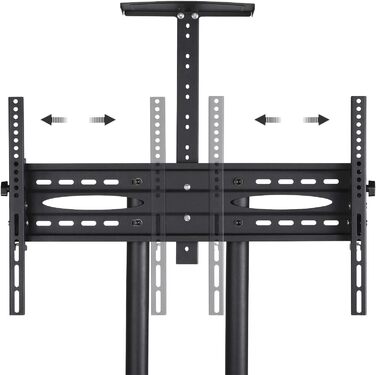 Yaheetech Rolling TV Stand with Adjustable Height and Tilt - VESA Mount, Fits up to 75 inch Flat & Curved TVs (600x400mm)