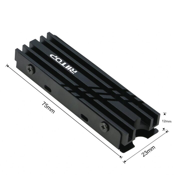 Радіатор охолодження M.2 NVMe SSD RIITOP для комп'ютера, з термопадом, підтримка одно- та двосторонніх SSD