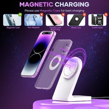 Бездротовий зарядний пристрій MagSafe, Магнітна зарядка для iPhone 15, 14, 12, AirPods Pro 2, AirPods 3, білий G230