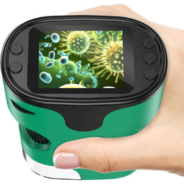 Дитячий цифровий мікроскоп 1000X Handy з 4K екраном: перезаряджається, портативний, USB, для вивчення трихом. Науковий набір з предметними скельцями, ідеальний подарунок для дітей 4-12 років.