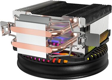 Mars Gaming MCPUARGB: RGB-охолоджувач для CPU з 2 тепловими трубками, 130W, PWM, тихий