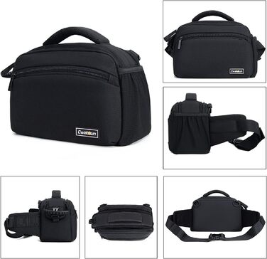 Водонепроникна сумка для камери на пояс/через плече Cwatcun для DSLR/SLR, чорна