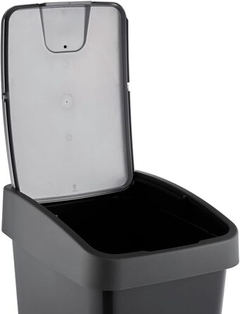 Контейнер для сміття Keeeper Premium з кришкою-фліп, Soft Touch, магнітний, сірий графіт (45 л)
