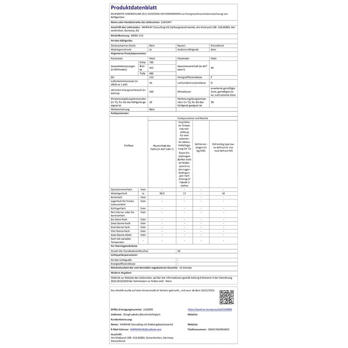 Міні-холодильник EUHOMY на 126 банок з дверцятами зі скла, чорний, з регульованими полицями, 90л, для дому/бару/офісу