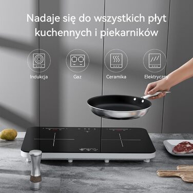 Набір сковорідок COOKNANO 3 шт. з нержавіючої сталі з антипригарним покриттям, 20/24/28 см, ергономічна ручка, для всіх типів плит і духовок