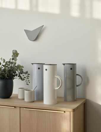 Термос Stelton EM77 - 1 літр, сірий | Зберігає тепло та холод, з скляною вставкою, для чаю та кави, вінтажний дизайн