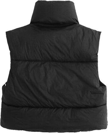 Жіноча жилетка Geagodelia: коротка, без рукавів, з утеплювачем, стильна, легка, чорна. Ідеальна для осені та зими.