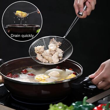 Набір з 3 шт. шумівки з нержавіючої сталі, фільтр для бульбашок та жиру, кухонне сито з нержавіючої сталі, 3 розміри
