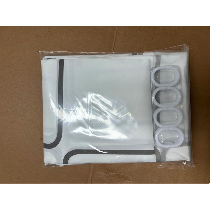 Водостійкий душовий завіс DUFU, 180x200 см, білий, з 12 кільцями