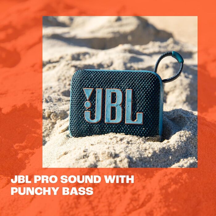 JBL Go 4 Black – Портативна Bluetooth колонка з глибоким басом, захистом від води та пилу, до 7 годин роботи