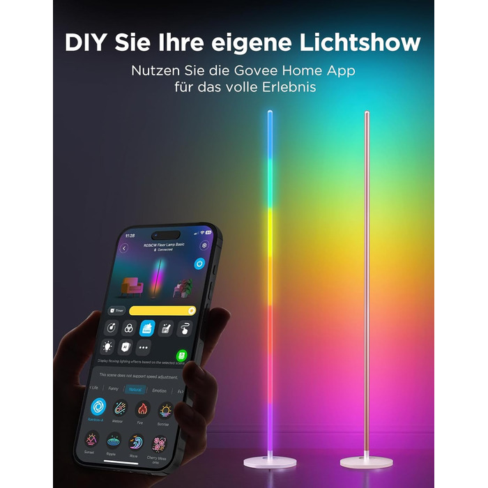 Govee LED-лампа настільна RGBIC, Wi-Fi, диммування, сумісна з Alexa та Google Assistant, 16 млн кольорів, 58 режимів, музичний режим, DIY для ігор та спальні (Золотий, 1 шт.)