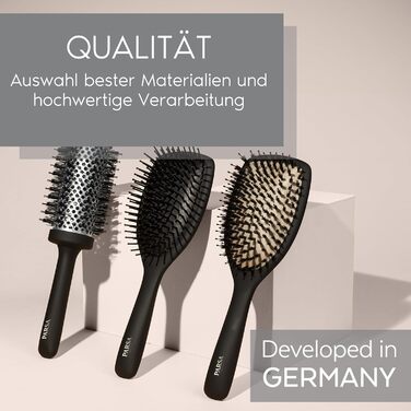 Пензлик для волосся PARSA Beauty Professional з активними компонентами – для випрямлення та догляду за волоссям. Підходить для кучерявого та довгого волосся. Carbon + Turmalin