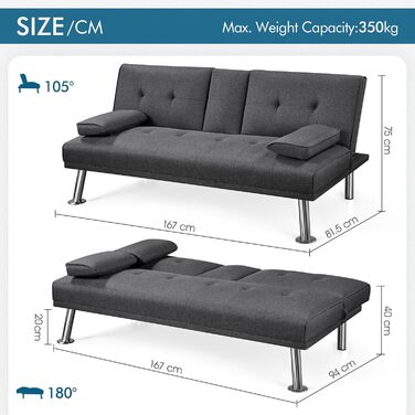 Yaheetech Folding Sleeper Sofa