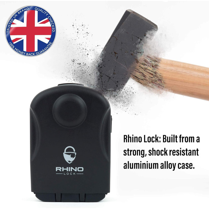 Rhino Lock - Сейф для ключів на стіну з комбінацією, чорний - Pro