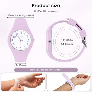 Жіночий годинник: аналоговий кварцовий годинник з силіконовим ремінцем. Спортивний годинник для студентів та дорослих (фіолетовий)