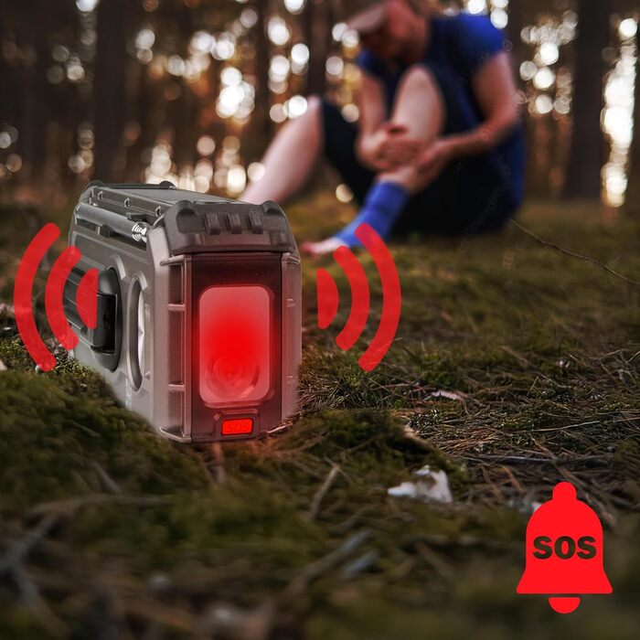 Портативне радіо Duronic SDAB1 на сонячній енергії з ручкою, DAB FM, LED-ліхтар, Powerbank 2000mAh, Bluetooth Speaker