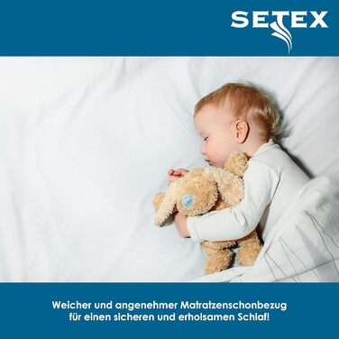 SETEX Molton Quilted Mattress Protector, 180 x 200 cm, Mattress Cover made of 100% Cotton, Basic, White