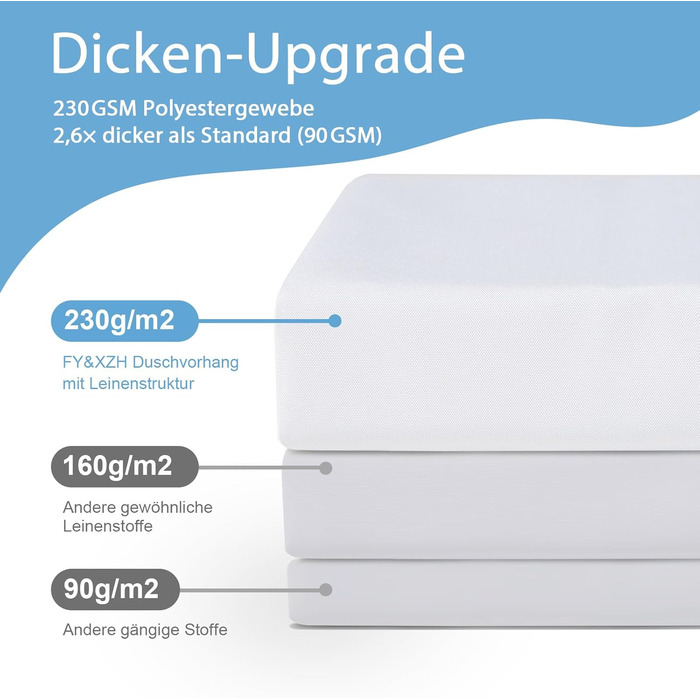 Водонепроникна штора для душу з льоном та вікном (183x183 см), біла - 12 гачків з нержавіючої сталі, утяжелений край, тканинна штора для ванни, машинне прання