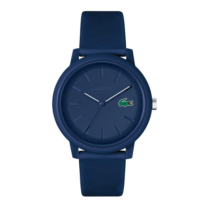 Годинник Lacoste Analog Quarzuhr для чоловіків з колекції Lacoste.12.12. Стильний силіконовий ремінець з текстурою Petit Piqué (Чоловічий, Navy)