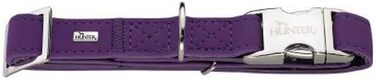 Нашийник для собак HUNTER SOFTIE ALU-STRONG, штучна шкіра, алюмінієва застібка, розмір M, колір полуниця