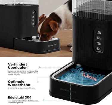 Автоматичний диспенсер води для собак та котів Gardner Pet, годівниця, велика ємність (8.5л, чорний)