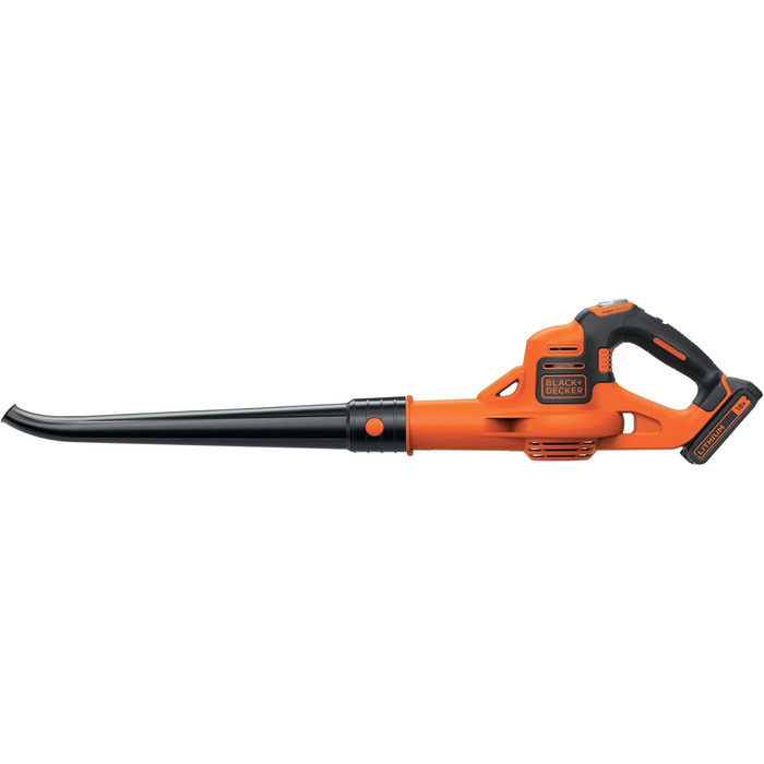 Black+Decker Cordless Leaf Blower GWC1820PCB (18 Volt, up to 209 km/h blowing speed, effortlessly removes dirt and leaves, with PowerCommand, delivered without battery and charger)
