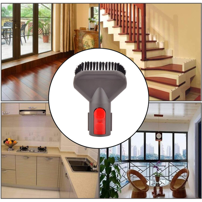 Тримач для насадок пилососа Dyson V7, V8, V10, V11: органайзер для насадок, кріплення без адаптера (E: шланг+щітка+тверда щітка+м'яка щітка)