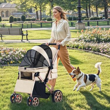 Візок для собак DWVO 3 в 1: переноска, сумка, візок. До 22 кг, EVA-колеса, сітчасті вікна, кошик для речей. 58.5x76x105 см