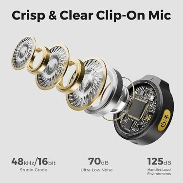 NearStream Бездротовий петличний мікрофон для iPhone/Android, AWM25T, Lightning/USB-C, шумозаглушення, 24 години роботи, для стрімінгу, влогів, подкастів