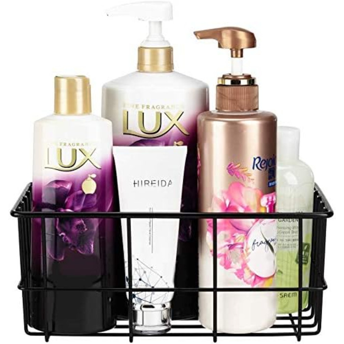 SANNO Shower Baskets Shelves Wall Shelf Bathroom Shower Basket, Shower Organizer Storage (Black)