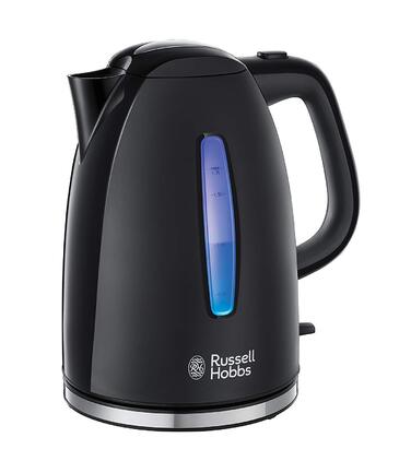 Електричний чайник Russell Hobbs 1.7л, 2400W, чорний, з LED-підсвічуванням, функція швидкого кип'ятіння, фільтр від накипу, індикатор рівня води