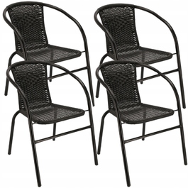 Садове крісло Jumi, техноротанг, чорне