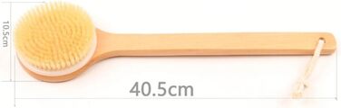 15.9 Inch Bath Body Brushes Women Wooden Long Handle Bath Brushes Men Hog Bristle Shower Brushes