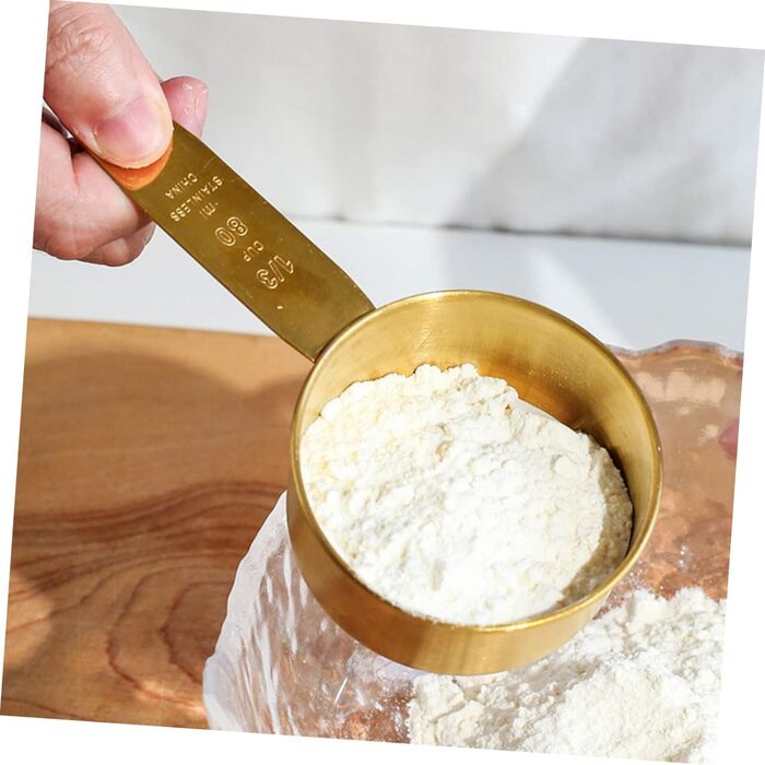 BESTOYARD 4-Piece Measuring Spoon Set - Stainless Steel, Wooden Cooking Spoon Set, Wooden Spoon Set, Baking Measuring Spoons, Measuring Scoop, Measuring Cup, Spoon Scoop, Long-Handled Measuring Spoons, Stainless Steel, 4 Pieces * 4