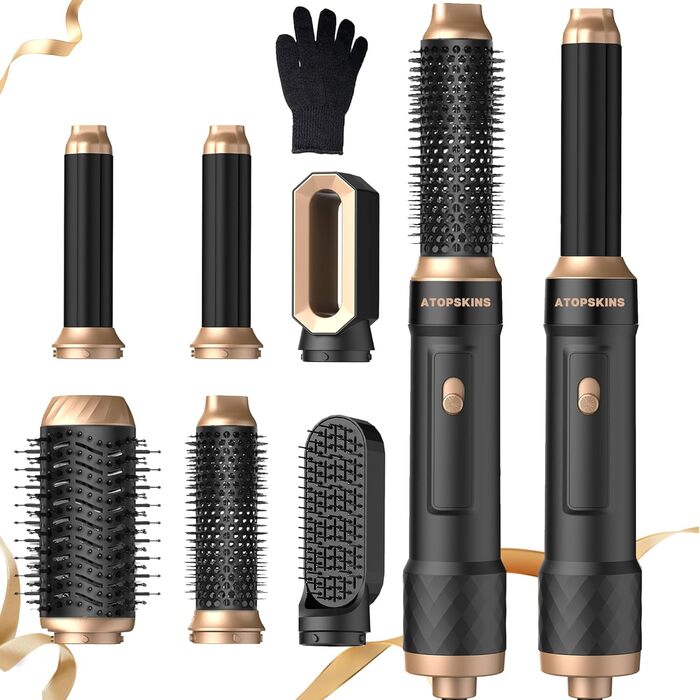 Набір для укладки волосся Haartrockner 6 в 1: фен, щітка-фен, плойка, випрямляч, без шкоди для волосся, для об'єму, сушіння, укладки, жовтий