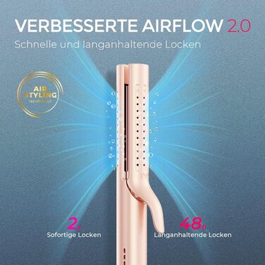 TYMO Airflow: Випрямляч та локони 2-в-1 з іонізацією - 32 мм, Goldblush