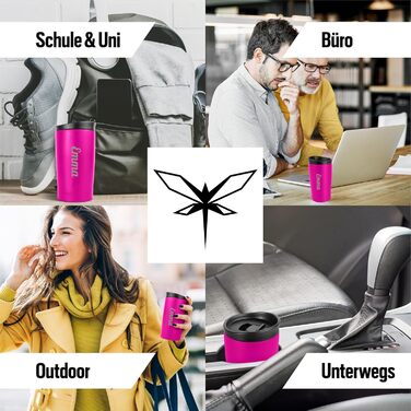 Термокружка KUINEA для кави та чаю, 350 мл, нержавіюча сталь, зелена, BPA-free