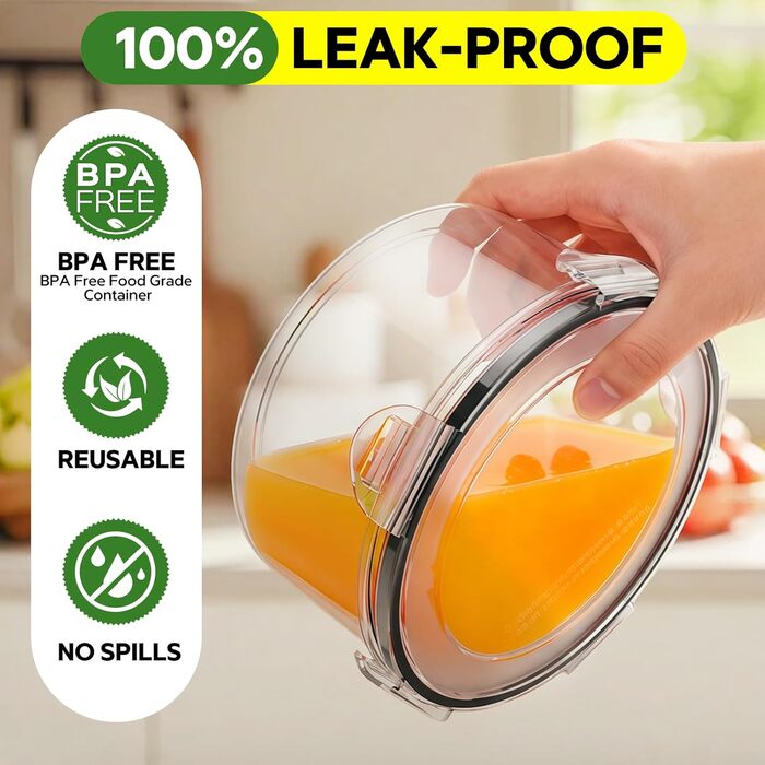 Набір контейнерів для зберігання їжі 28 л з кришками, XXL набір для продуктів, контейнери для Meal Prep, BPA-Free, для кухні