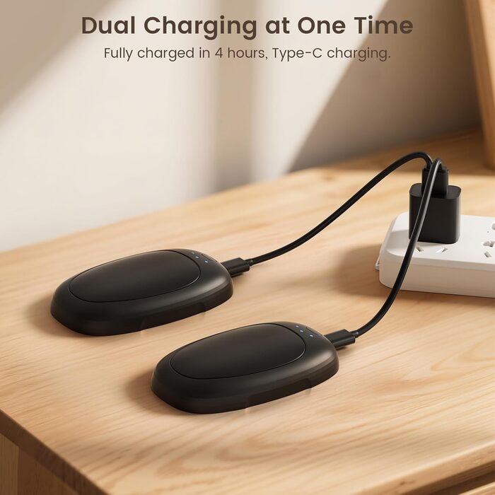 Jonwall Електричні грілки для рук 2 шт., USB-грілки, багаторазові, 3 режими нагріву, портативні, для кемпінгу, гольфу, чорні