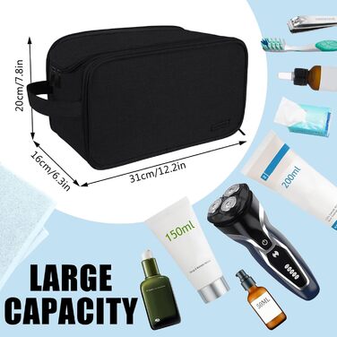 Gloppie Косметичка XXL 10 л, водонепроникна, унісекс, чорна, для подорожей і кемпінгу