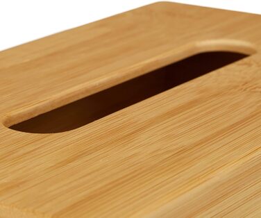 Relaxdays 2 x Cosmetic Tissue Box Bamboo, HBT: 8.5 x 27.5 x 15.5 cm, Tissue and Cosmetic Tissue Dispenser, Natural