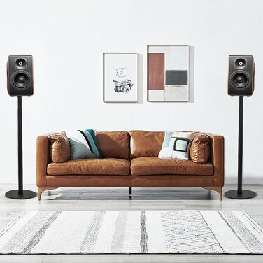 Підставка для колонок 2 шт. - Регульована висота, поворот 360°, стабільний підставник, універсальна сумісність, чорний колір, ідеально для домашнього кінотеатру, студії та вітальні