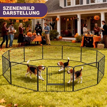 Металевий вольєр для собак та цуценят, переносний загон для тварин, 12 шт., 60 см