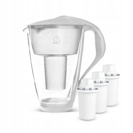 Скляний фільтр-глечик Dafi CRYSTAL LED 2 л, білий + 3 фільтри Classic