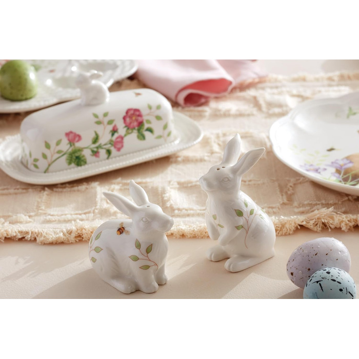 Lenox 893456 Butterfly Meadow Bunny Salt & Pepper Shakers, Porcelain, Multicolor