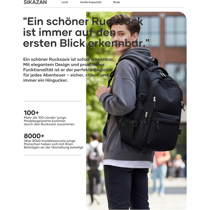 Шкільний рюкзак для підлітків чорного кольору, 44*31*15 см