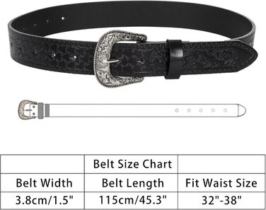 Жіночий/Чоловічий ремінь у стилі вестерн з пряжкою Cowboy - INOGIH, регульований, 30'-39'